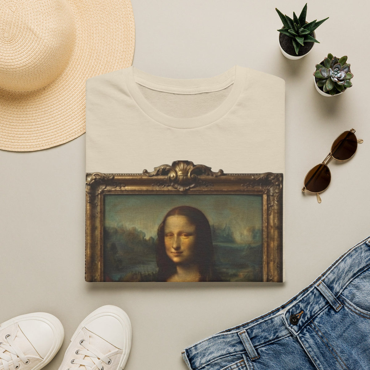 Mona Lisa Portrait Adult T-Shirt — Classic Renaissance Art Tee