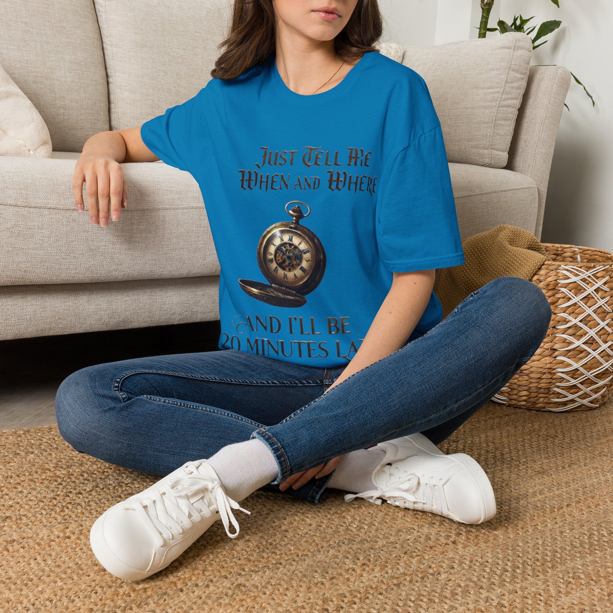 Pocket Watch Adult T-Shirt — "Just Tell Me When and Where" Vintage Timepiece Tee