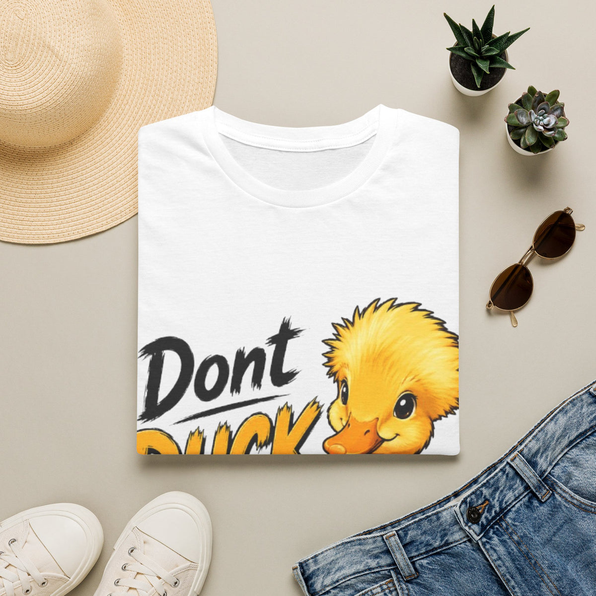 Don't Duck With Me Adult T-Shirt — Cute Yellow Duck Graphic Tee
