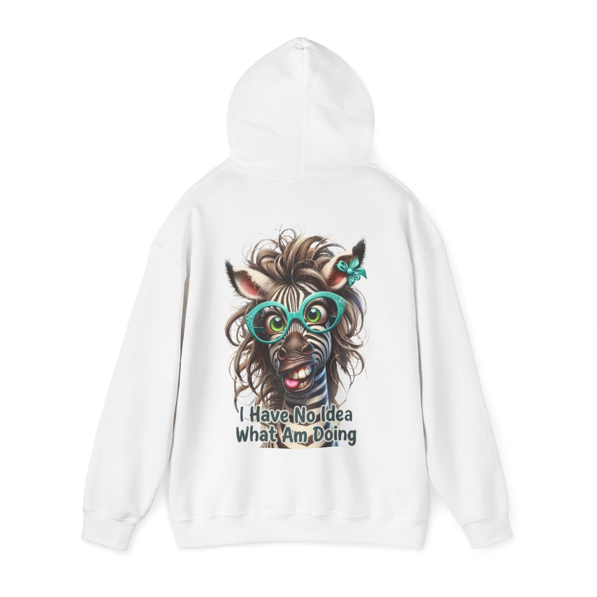 Funny Zebra Adult Hoodie — 'I Have No Idea What I Am Doing' Graphic Pullover