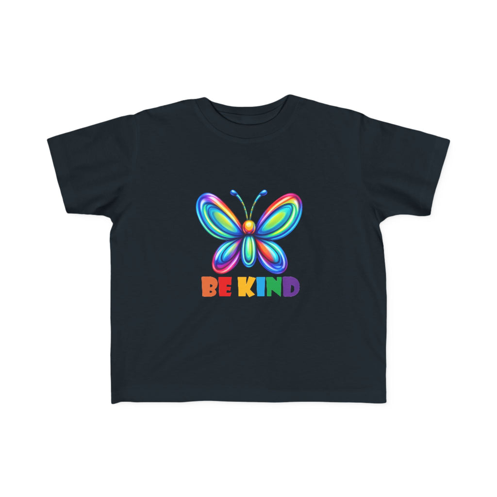 Rainbow Butterfly BE KIND Toddler Tee | Kids Positive Message Shirt