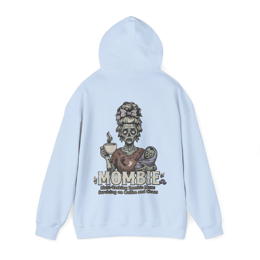 Mombie Adult Hoodie — “Mombie” Funny Coffee & Chaos Mom Sweatshirt