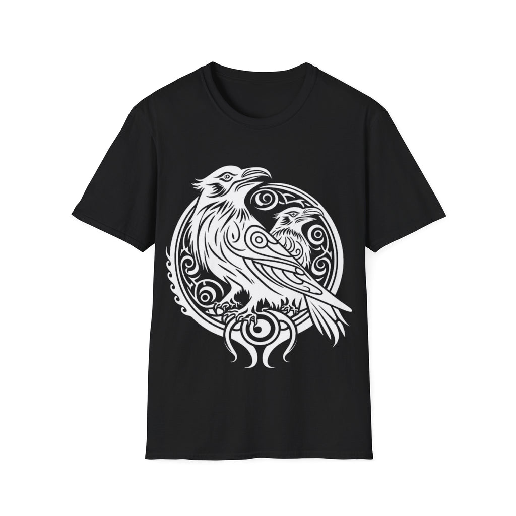 Odens Raven's Tribal Art Adult T-Shirt — Huginn and Muninn