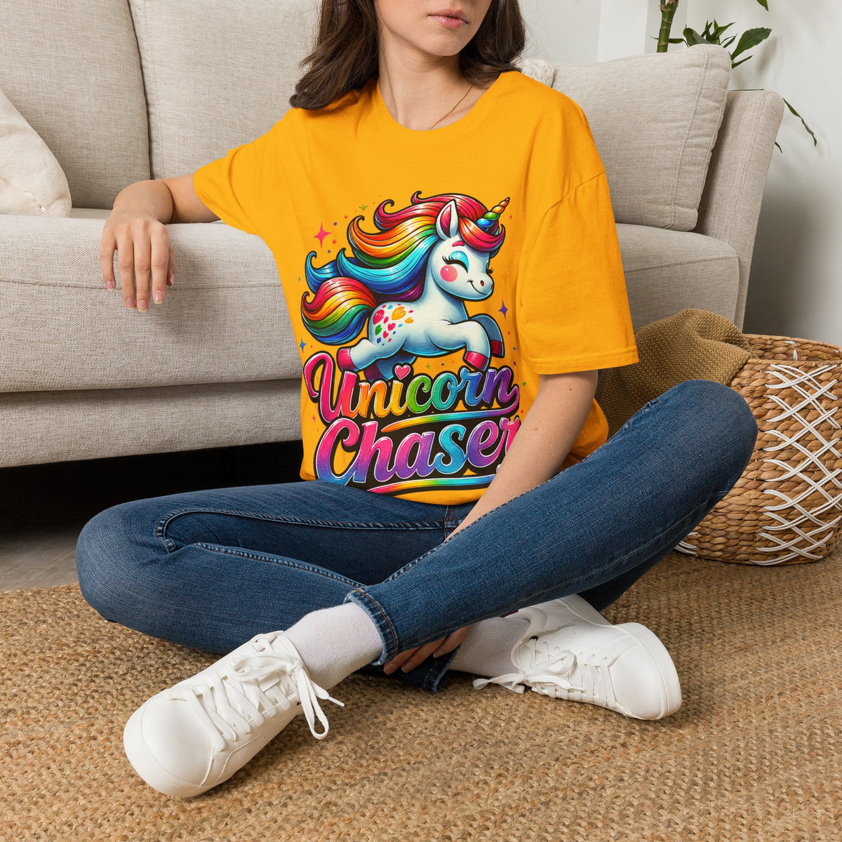Funny Unicorn Chaser Adult T-Shirt — Rainbow Magical Unicorn Tee
