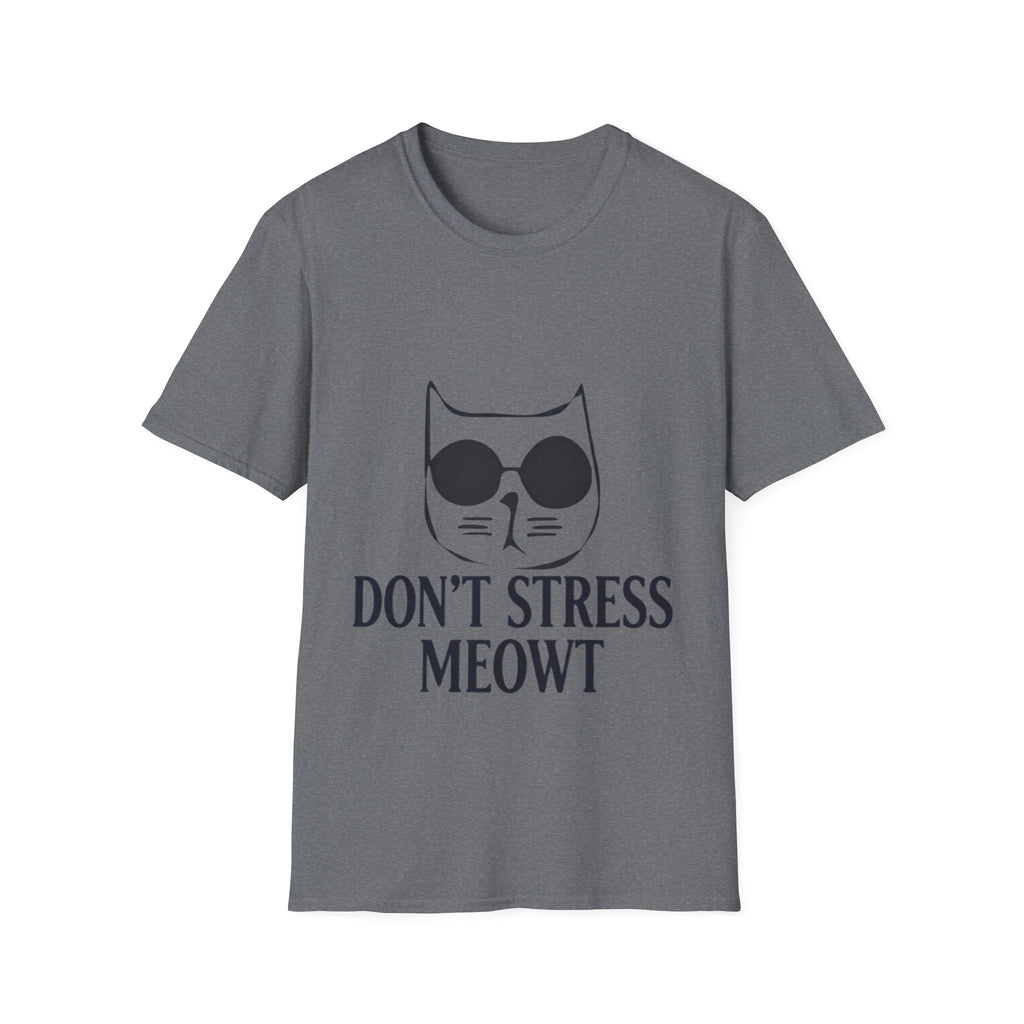 Cat Graphic Adult T-Shirt — "Don't Stress Meowt" Relaxed Tee for Cat Lovers