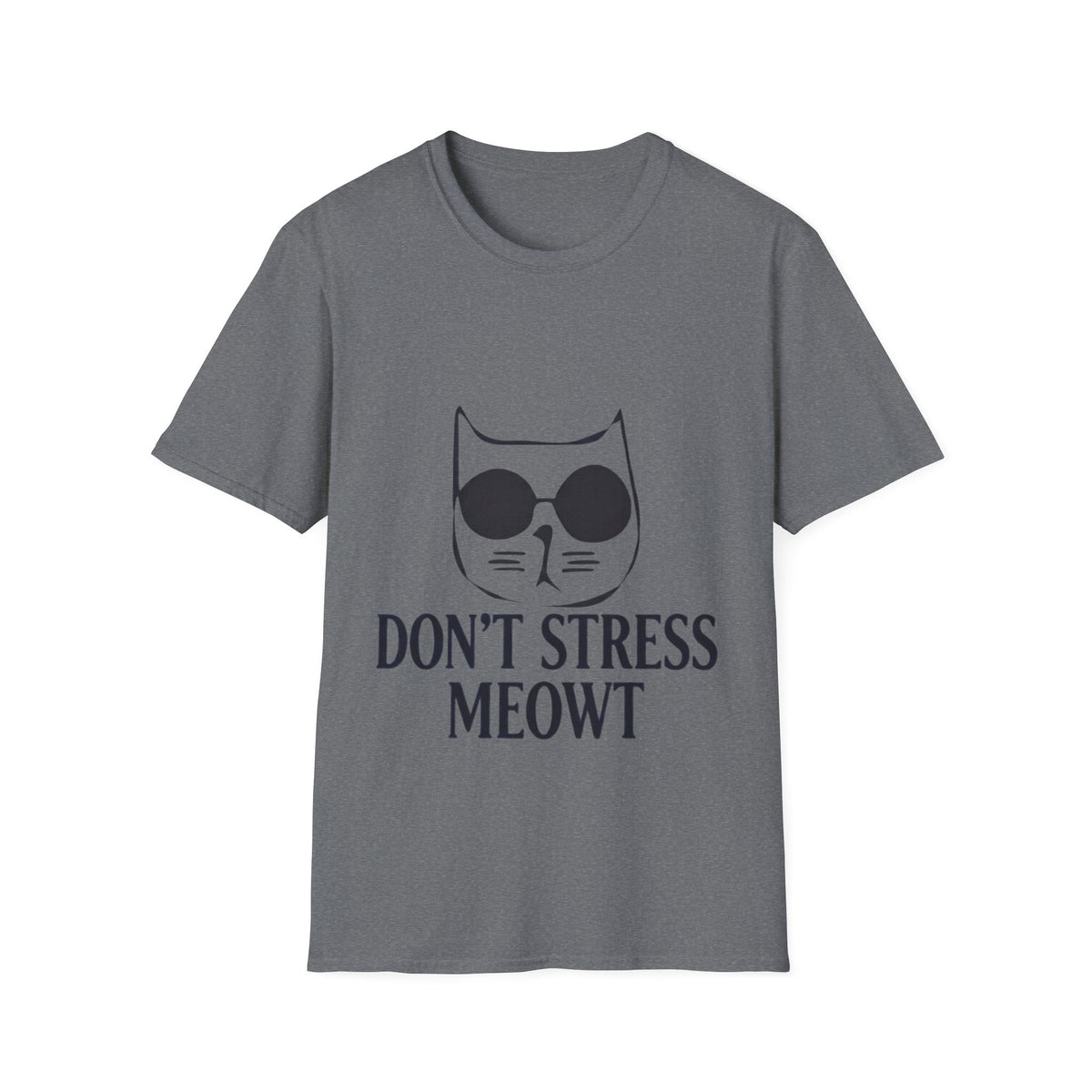 Cat Graphic Adult T-Shirt — "Don't Stress Meowt" Relaxed Tee for Cat Lovers