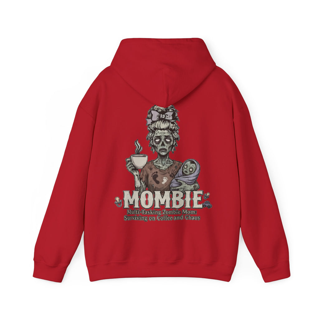 Mombie Adult Hoodie — “Mombie” Funny Coffee & Chaos Mom Sweatshirt