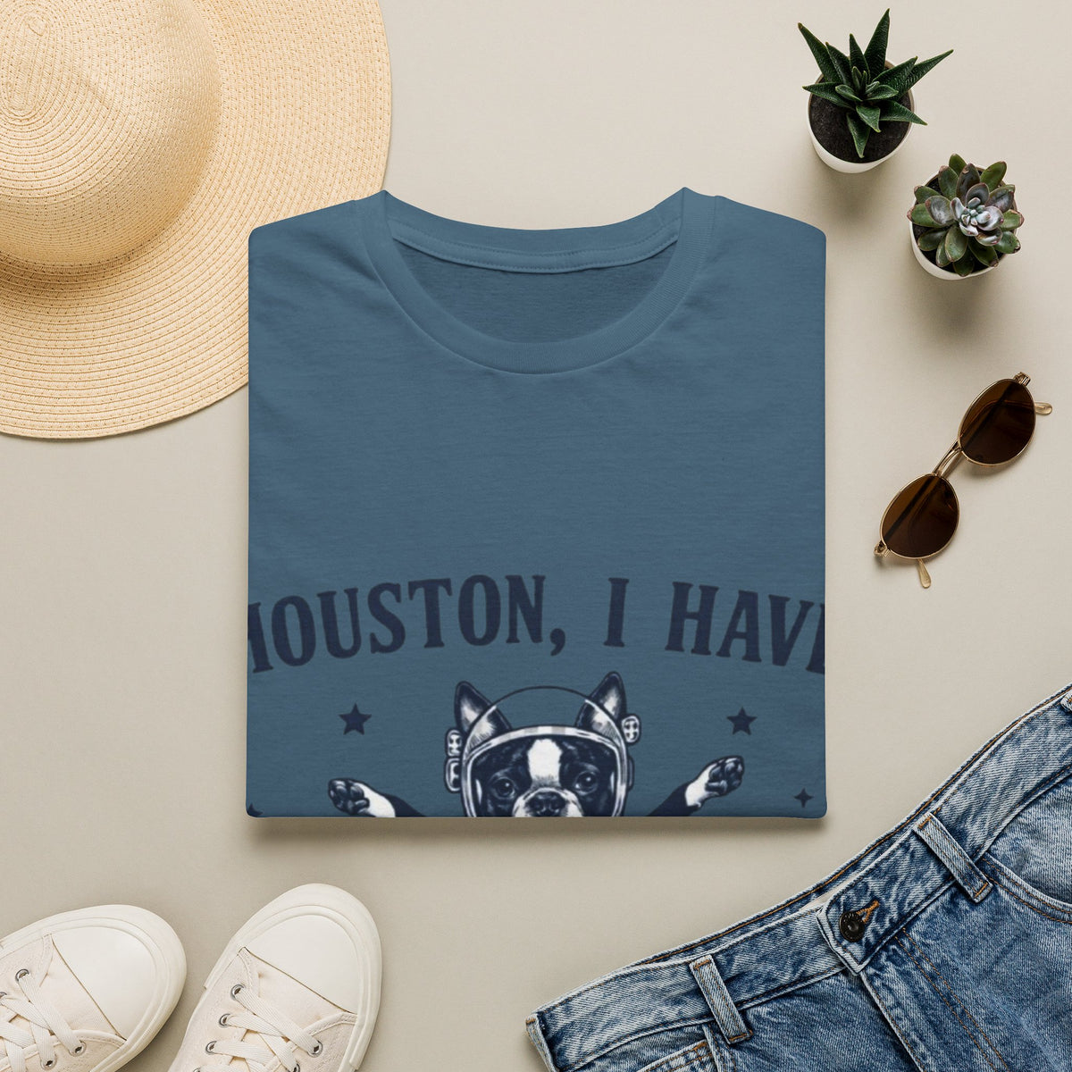 Adult T-Shirt — "Houston, I Have So Many Problems" Astronaut Dog Graphic Tee