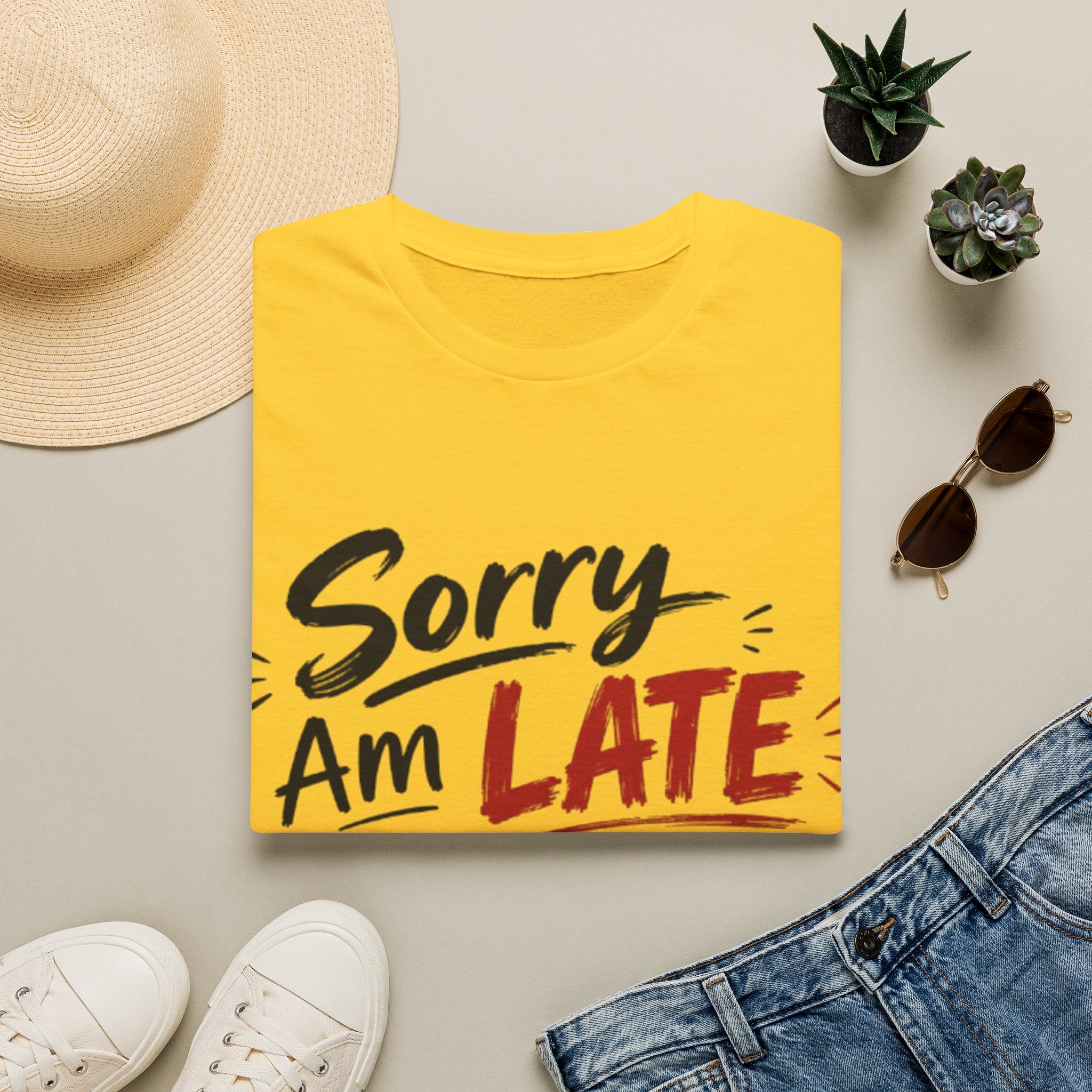 Sorry I’m Late Adult T-Shirt — Funny Graphic Tee ('Sorry Am Late I Didn’t Want To Come')