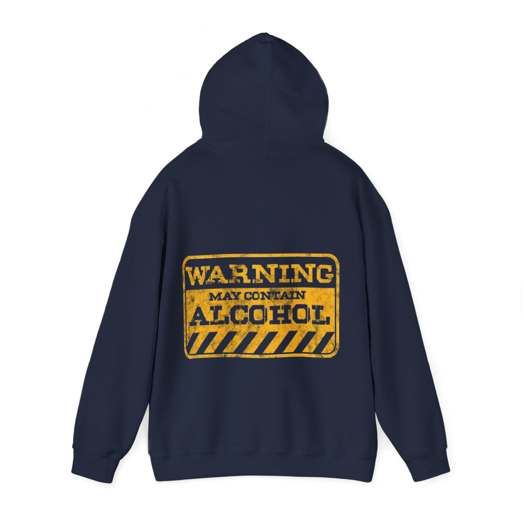 Warning May Contain Alcohol Adult Hoodie — Funny Bar & Party Drinking Sweatshirt