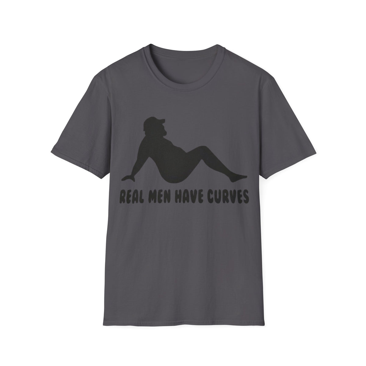 Curvy Silhouette Adult T-Shirt — "Real Men Have Curves" Graphic Tee