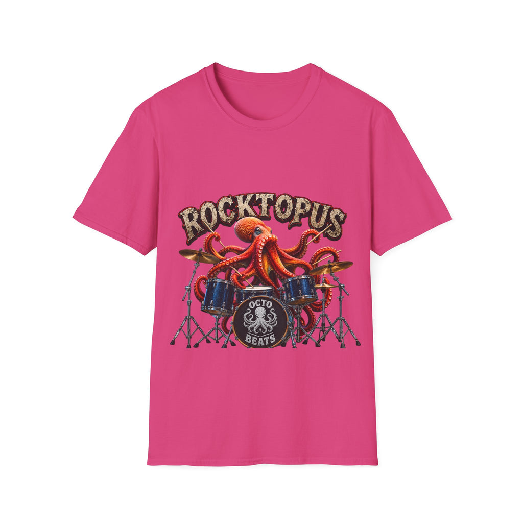 Rocktopus Drummer Adult T-Shirt — Octopus Band Vintage Rock Tee