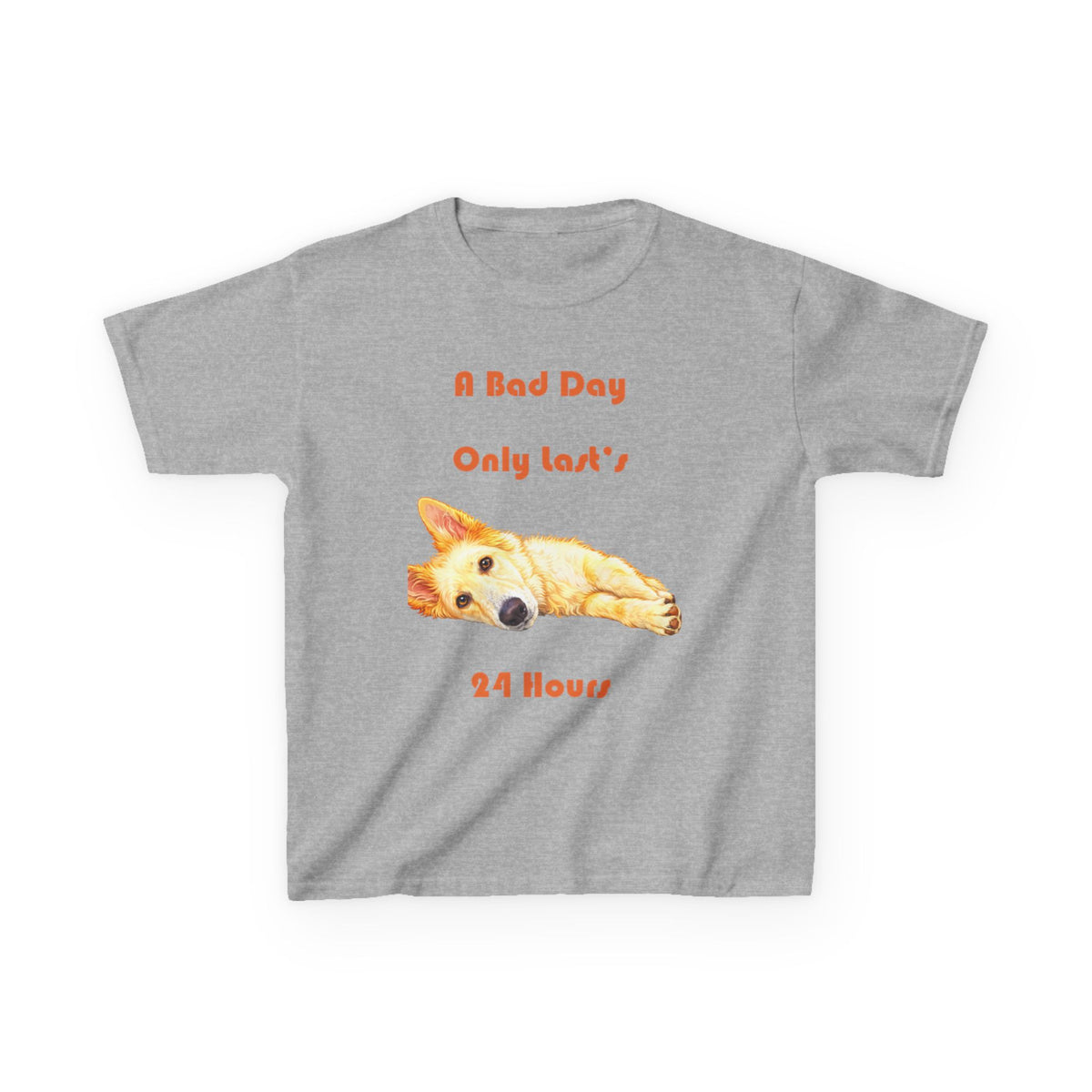 A Bad Day Only Lasts 24 Hours Kids Tee | Cute Corgi Illustration