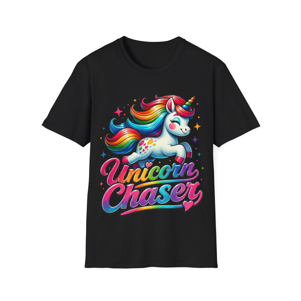Funny Unicorn Chaser Adult T-Shirt — Rainbow Magical Unicorn Tee