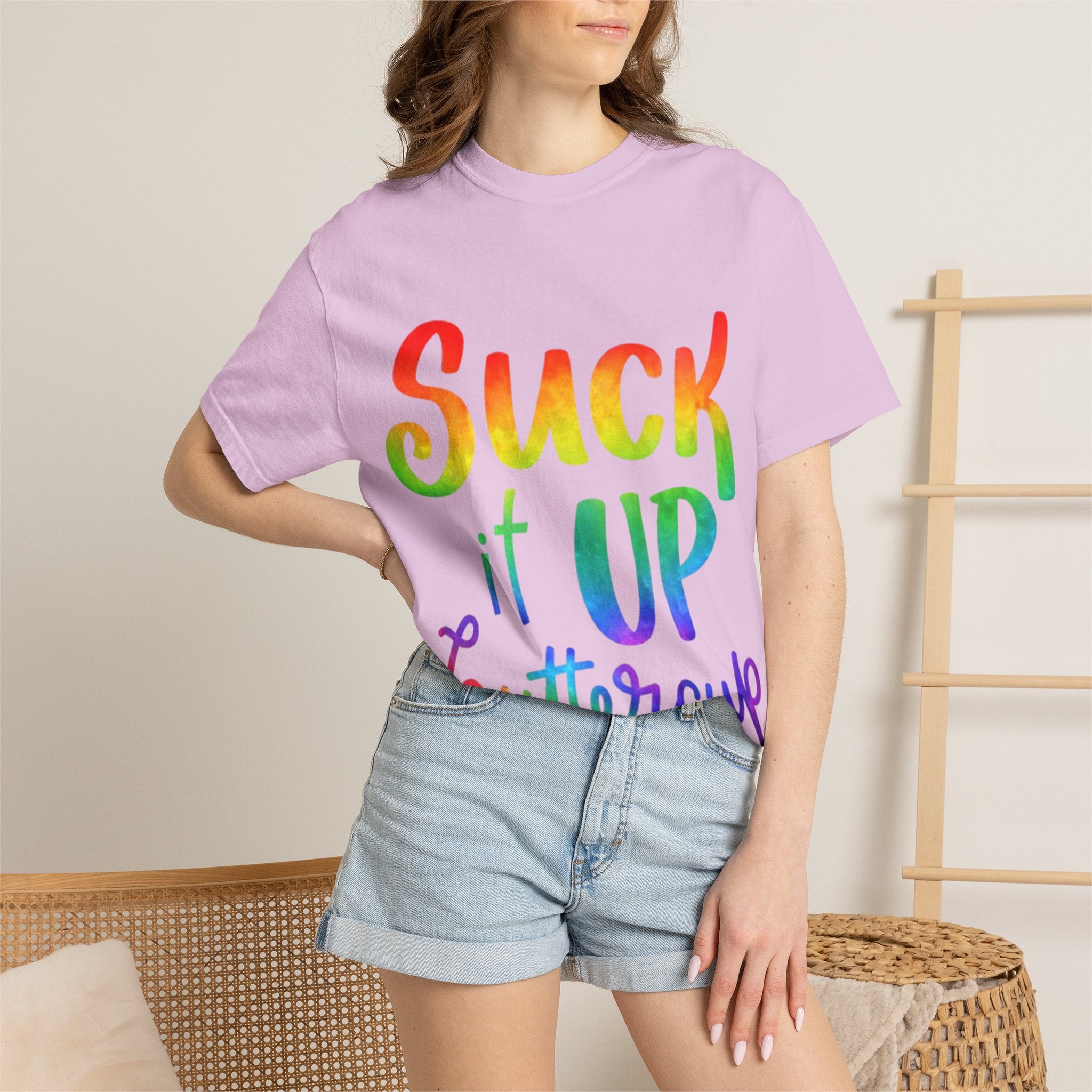 Suck It Up Buttercup Rainbow Graphic Adult T-Shirt