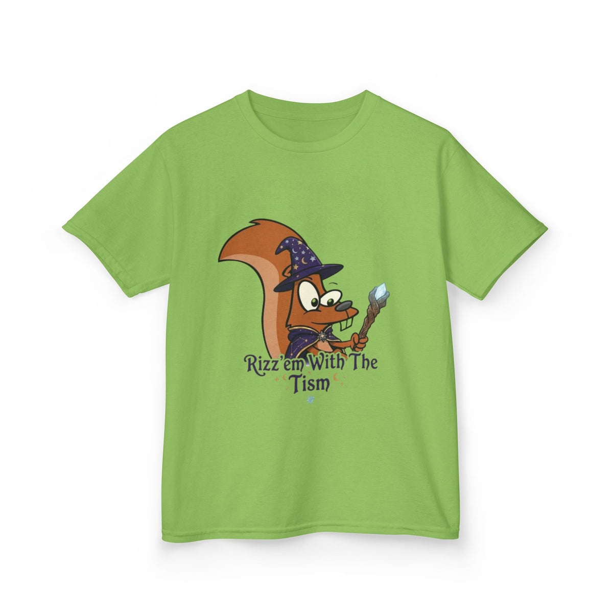 Wizard Fox kids Kids T‑Shirt — "Rizz em With The 'Tism" Cute Magical Tee