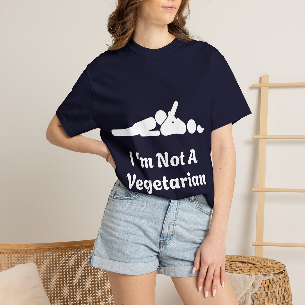 Adult T-Shirt — Funny " i'm Not a Vegetarian" Graphic Tee (Meat Lover Humor)