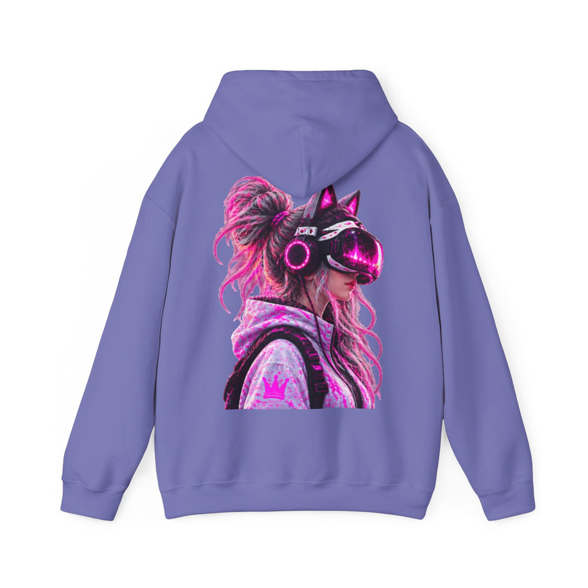 Cyberpunk VR Adult Hoodie — Neon Retro Gamer Aesthetic