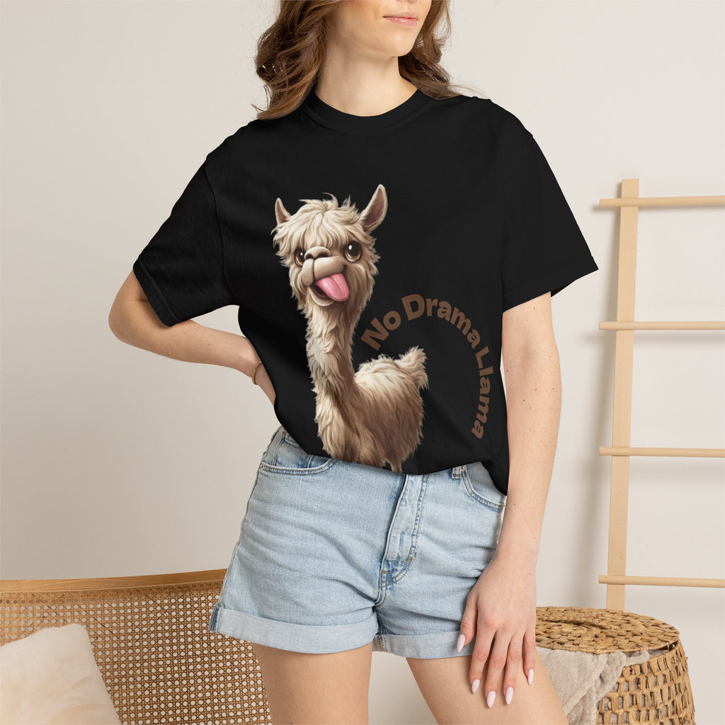No Drama Llama Adult T-Shirt — Funny Llama Graphic Tee for Animal Lovers