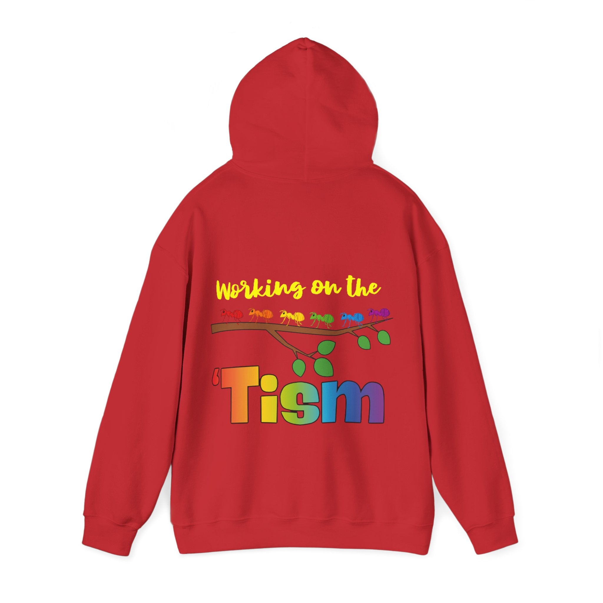 Working on the 'Tism Adult Hoodie | Rainbow Branch Design