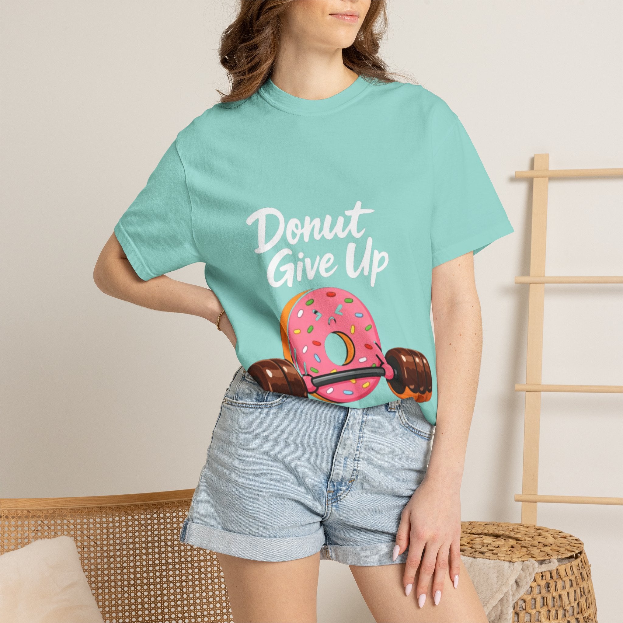 Donut Give Up Adult T-Shirt — Funny Fitness Donut Graphic Tee