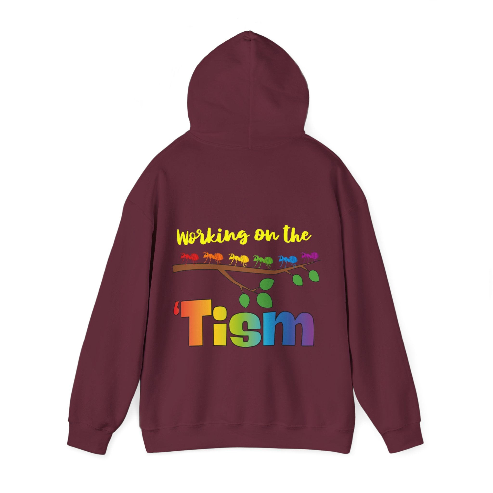 Working on the 'Tism Adult Hoodie | Rainbow Branch Design