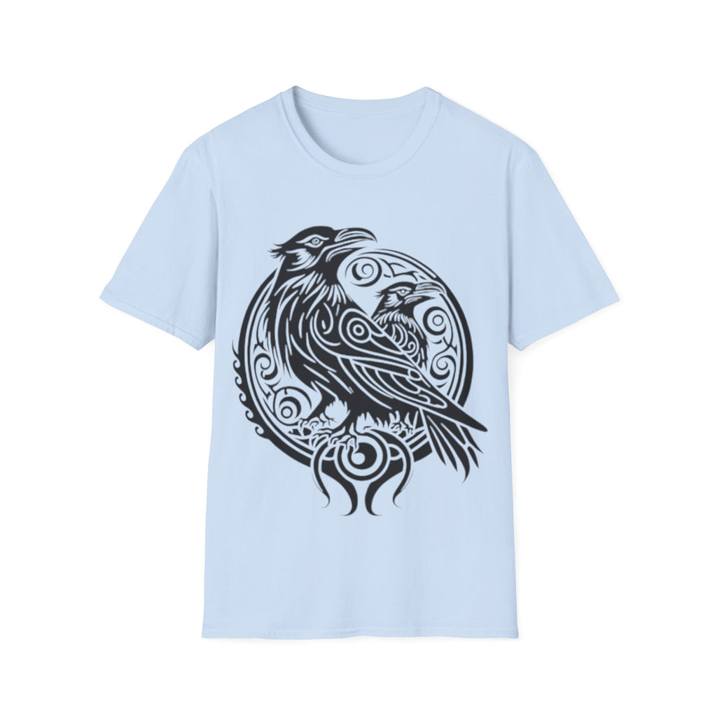 Odens Raven's Tribal Art Adult T-Shirt — Huginn and Muninn