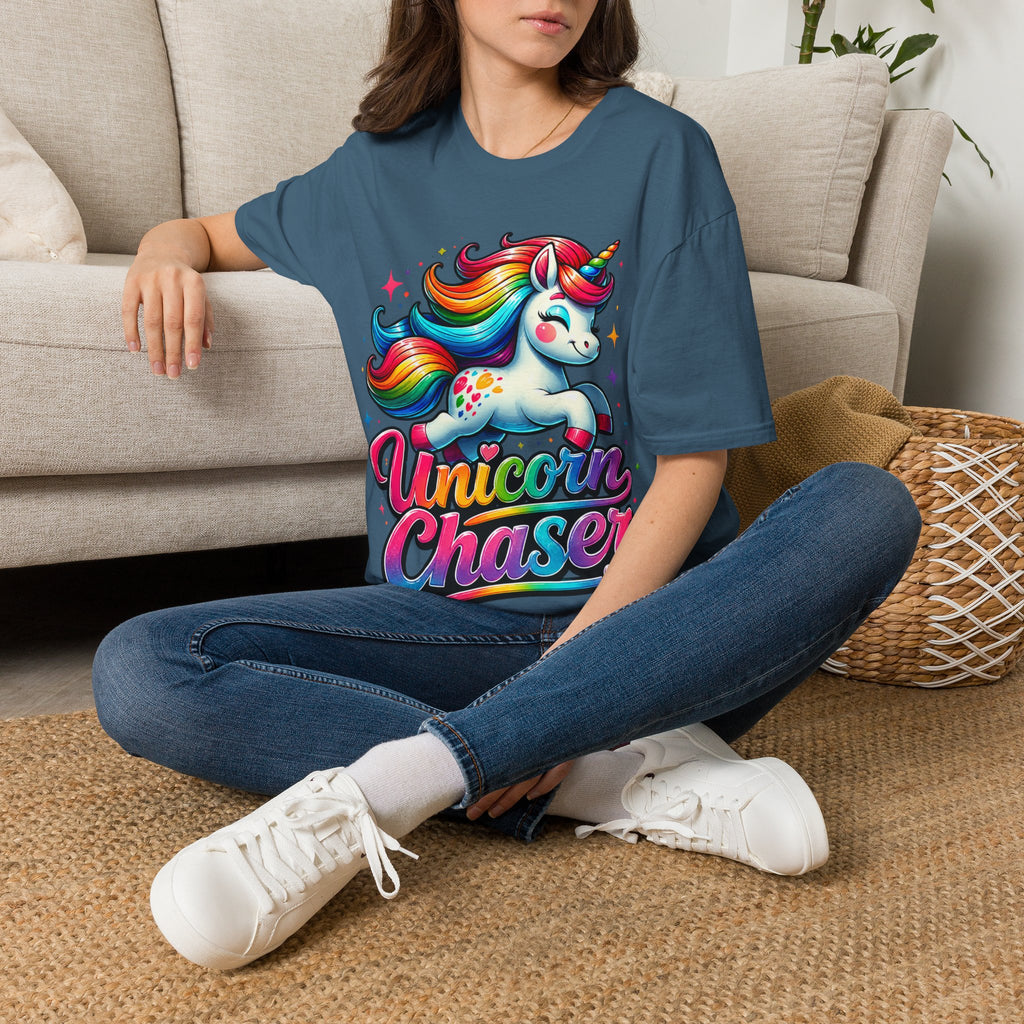 Funny Unicorn Chaser Adult T-Shirt — Rainbow Magical Unicorn Tee