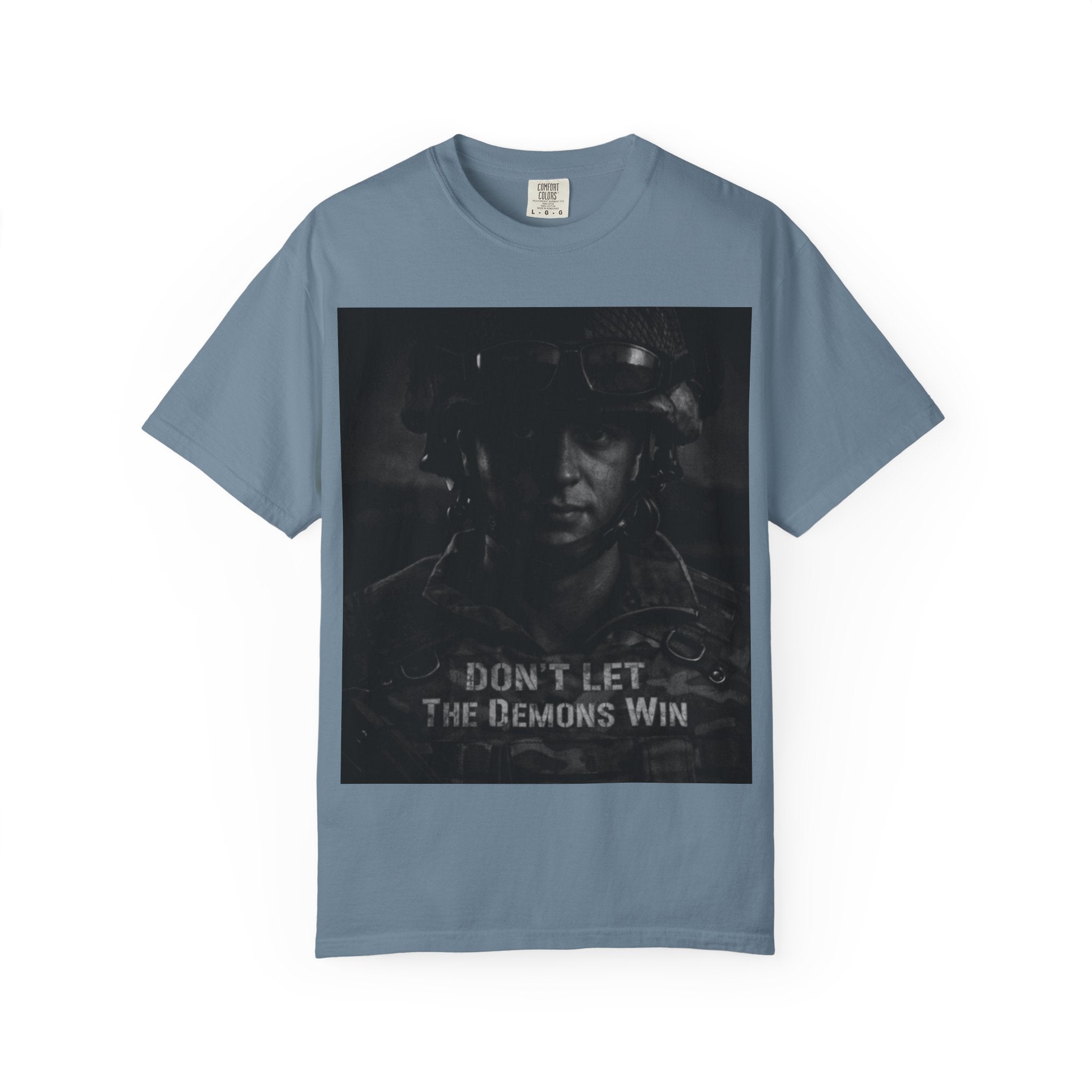 Don't Let the Demons Win T-Shirt — Dark Tactical Graphic Tee