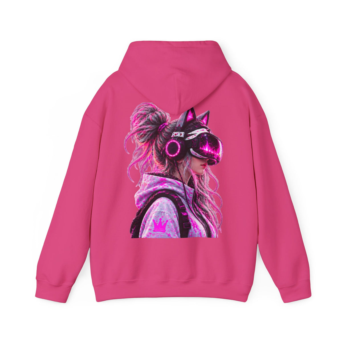 Cyberpunk VR Adult Hoodie — Neon Retro Gamer Aesthetic
