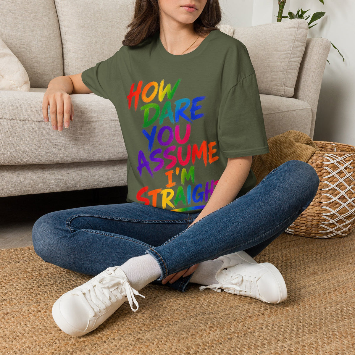 How Dare You Assume I’m Straight Adult T-Shirt — Rainbow Pride Graphic Tee