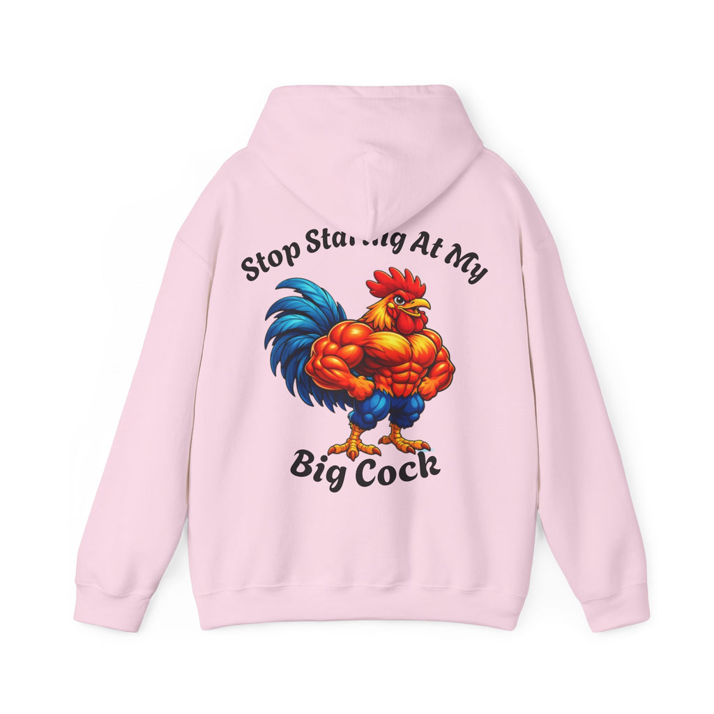 Adult Hoodie - 'Stop Staring At My Big Cock' Funny Rooster Graphic Pullover