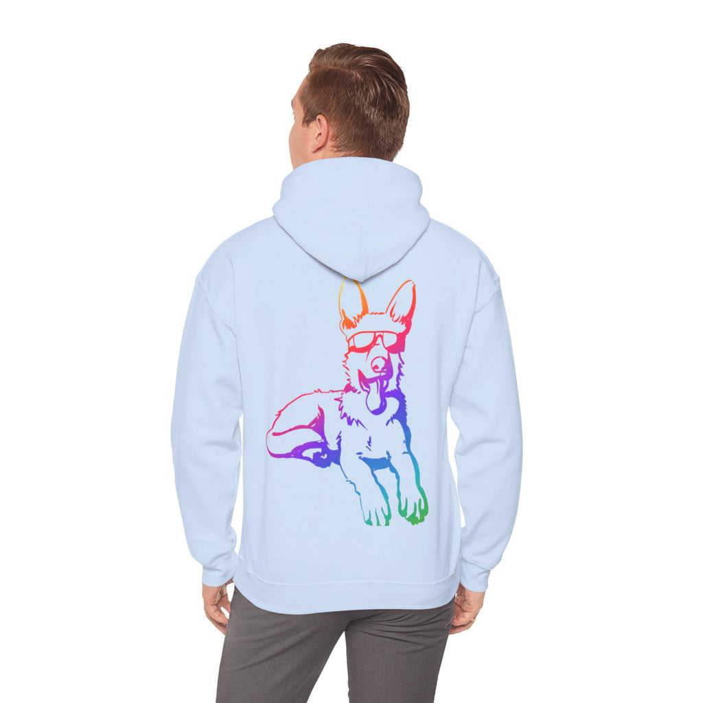 Rainbow Neon German Shepherd Hoodie |  Adults Hoodie