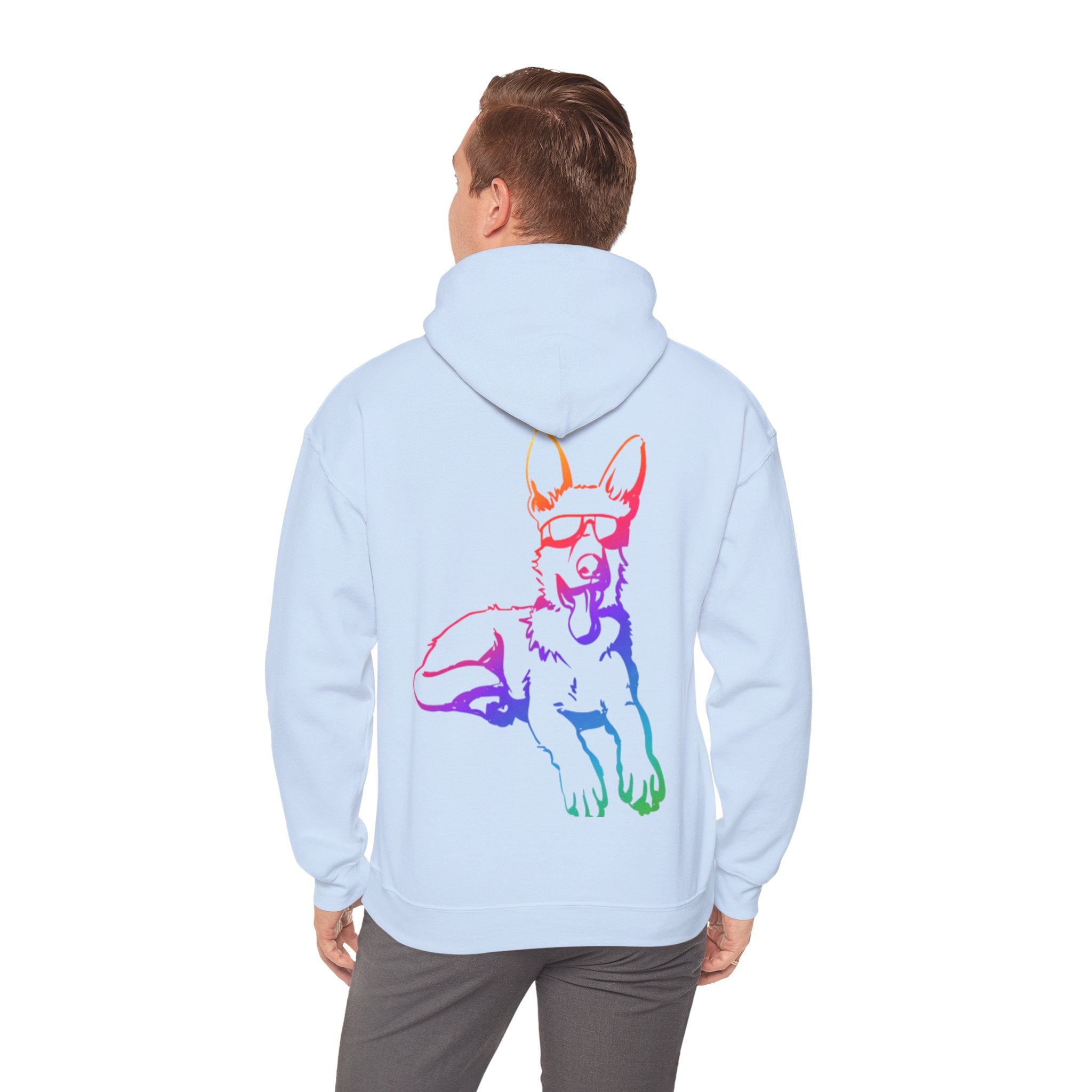 Rainbow Neon German Shepherd Hoodie |  Adults Hoodie