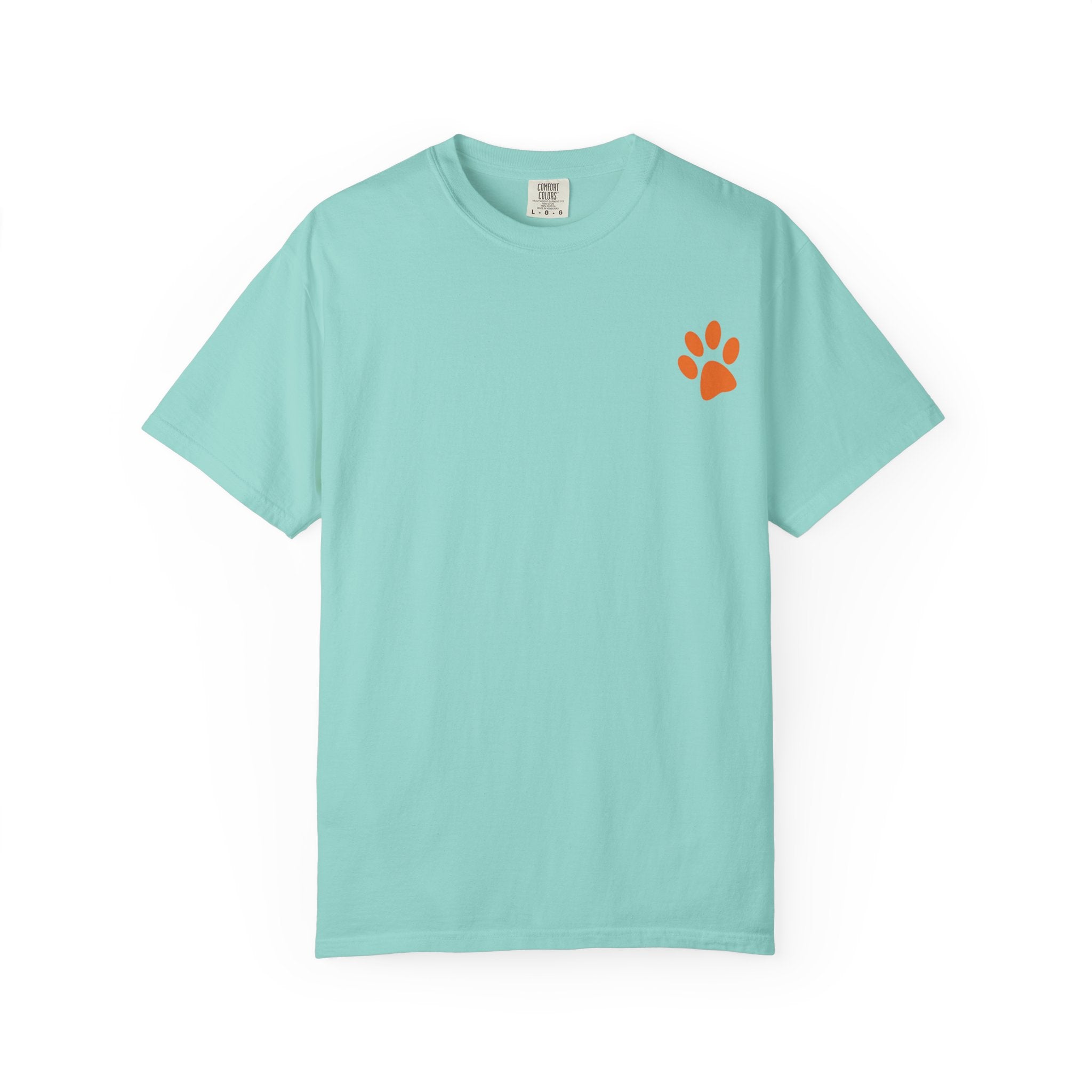 A Little Hat-Titude Puppy Adult T-Shirt | Cute Dog with Pink Hat, Paw Print