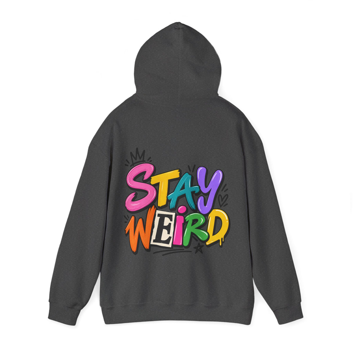 Stay Weird Adult Hoodie – Colorful Graffiti Graphic Hoodie