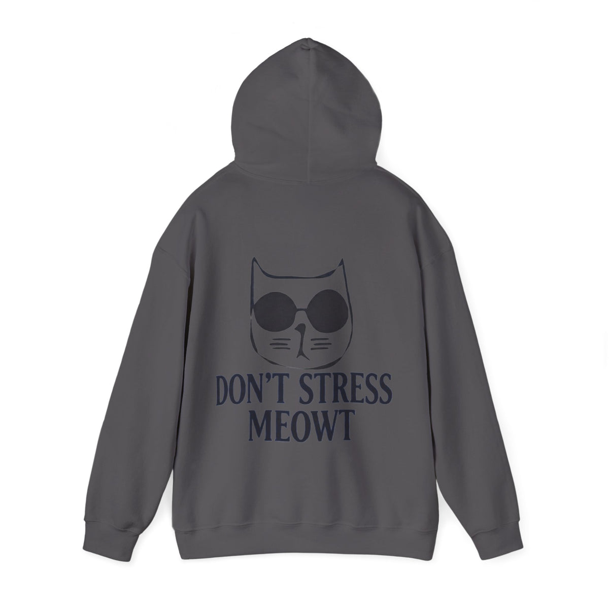 Don't Stress Meowt Adult Hoodie — Relaxed Cat Graphic Sweatshirt