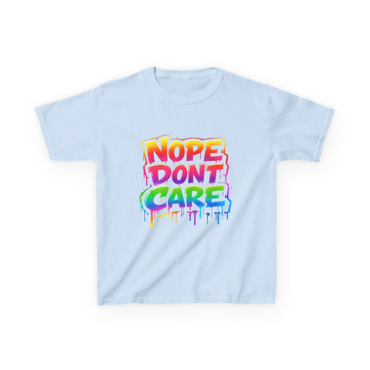 Kids T-shirt — Funny "Nope Don't Care-Lover Graphic