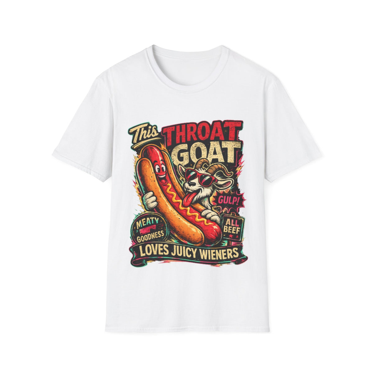 This Throat Goat Adult T-Shirt — Retro Hot Dog Graphic Tee