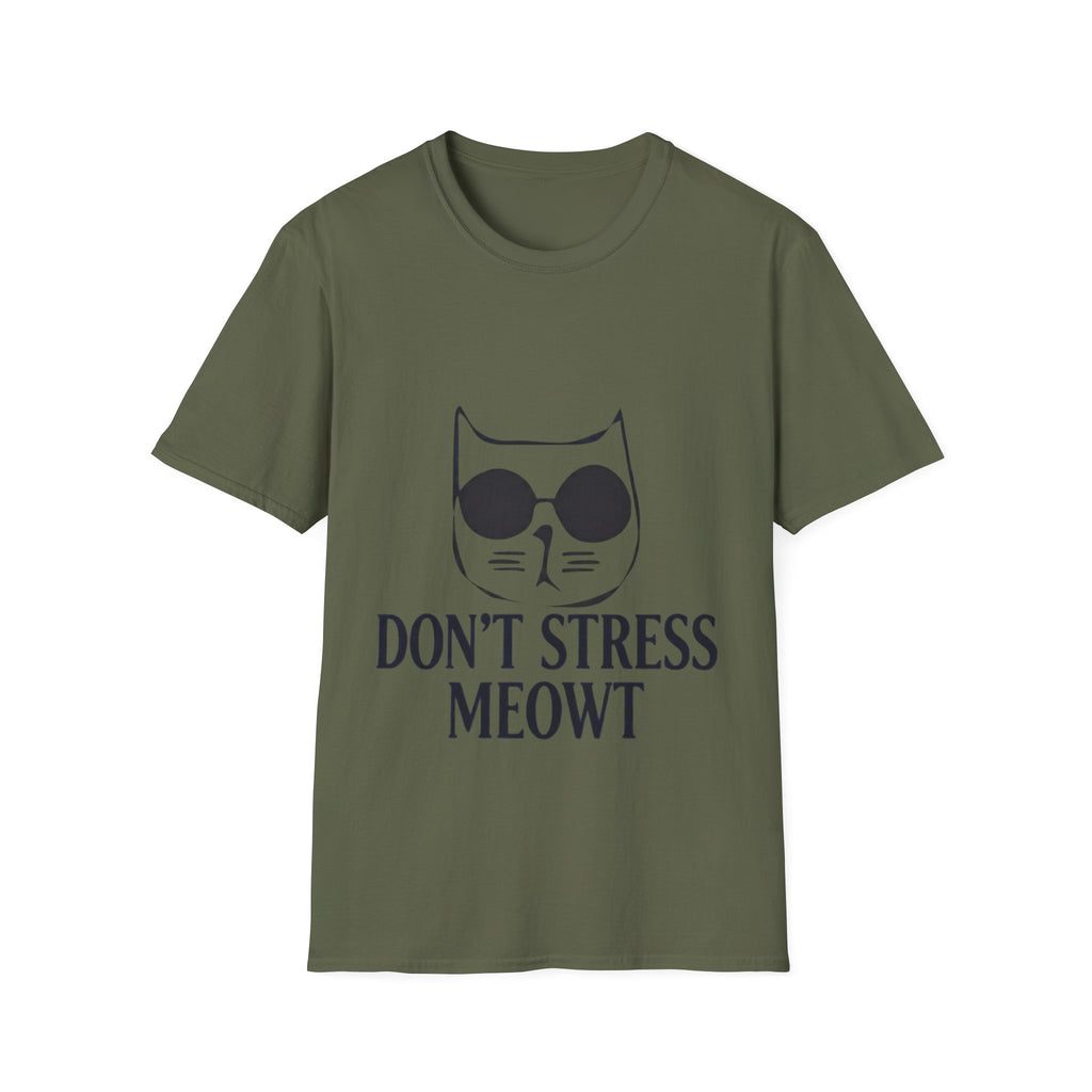 Cat Graphic Adult T-Shirt — "Don't Stress Meowt" Relaxed Tee for Cat Lovers