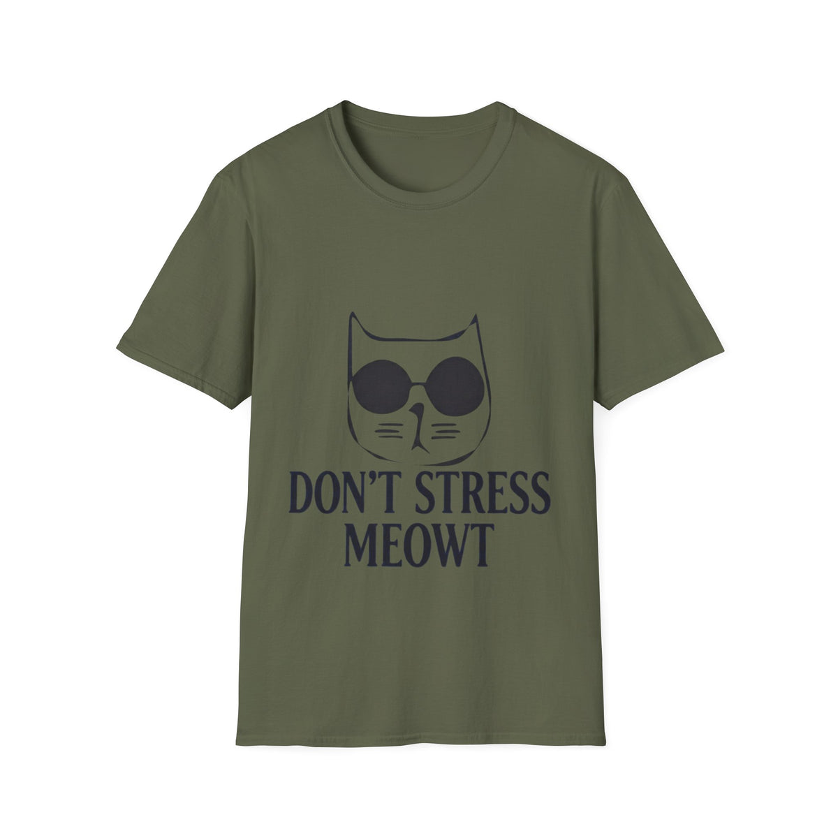 Cat Graphic Adult T-Shirt — "Don't Stress Meowt" Relaxed Tee for Cat Lovers