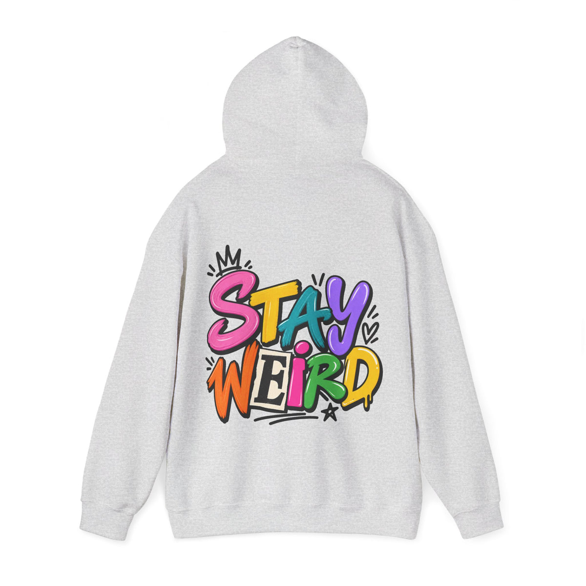Stay Weird Adult Hoodie – Colorful Graffiti Graphic Hoodie