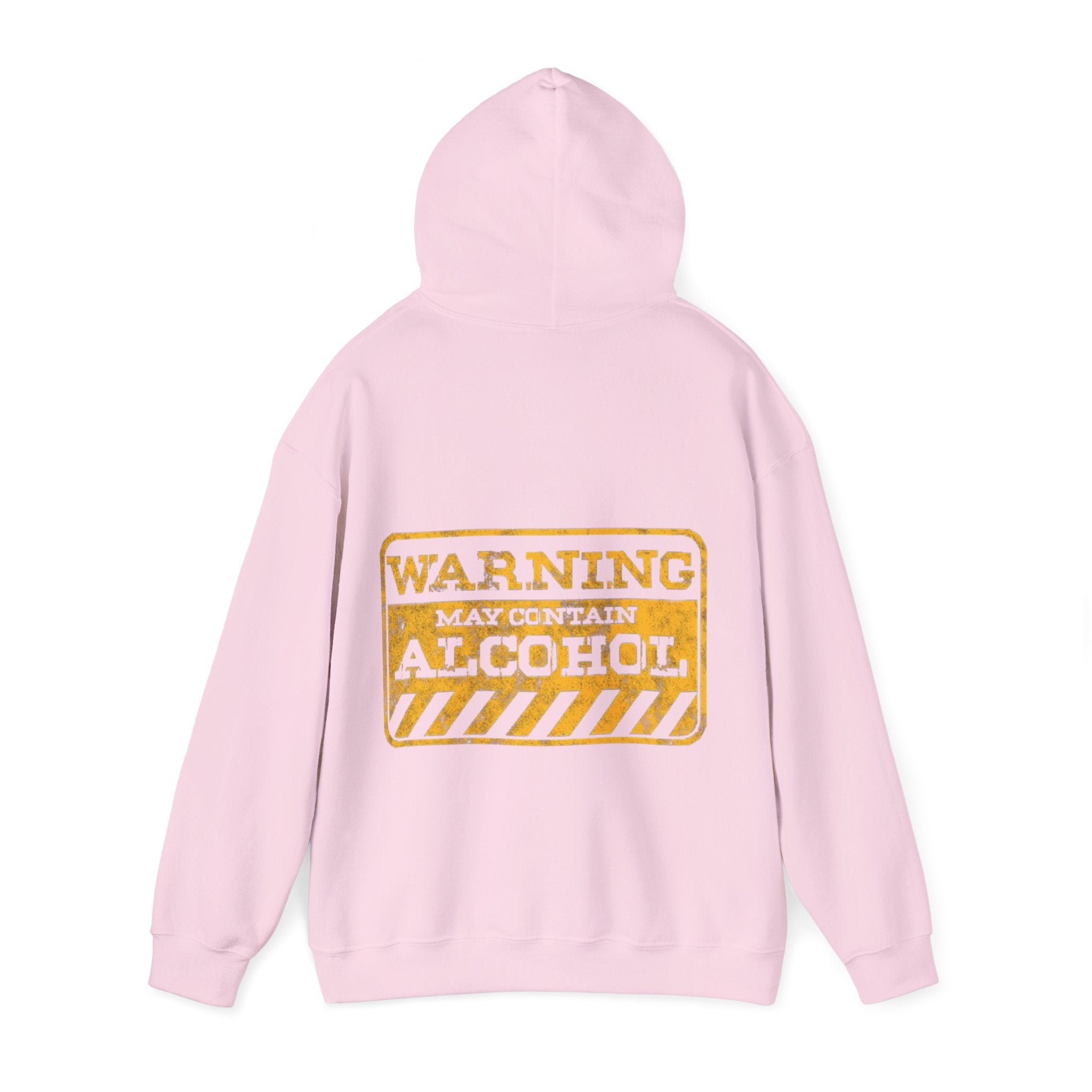 Warning May Contain Alcohol Adult Hoodie — Funny Bar & Party Drinking Sweatshirt