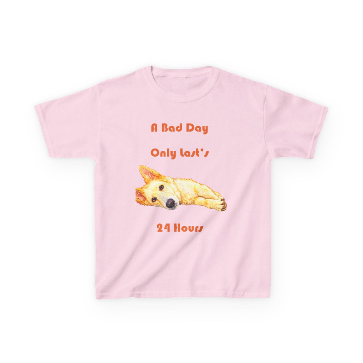 A Bad Day Only Lasts 24 Hours Kids Tee | Cute Corgi Illustration