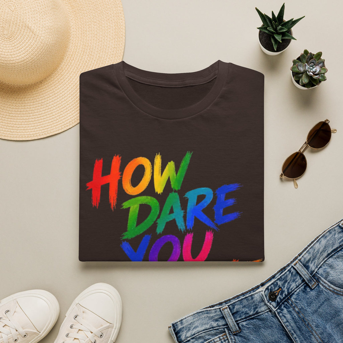 How Dare You Assume I’m Straight Adult T-Shirt — Rainbow Pride Graphic Tee