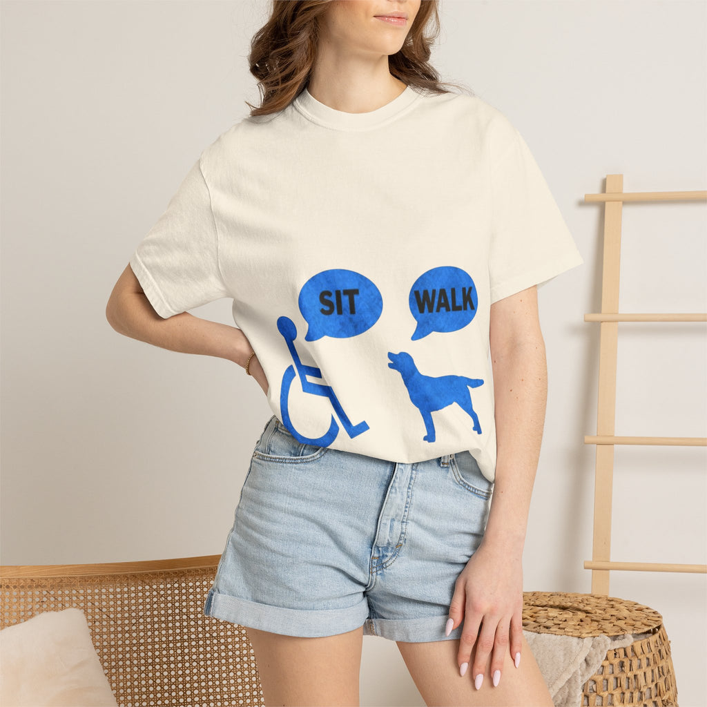 Disabled Veteran & Service Dog T-Shirt — "Sit / Walk" Graphic Tee