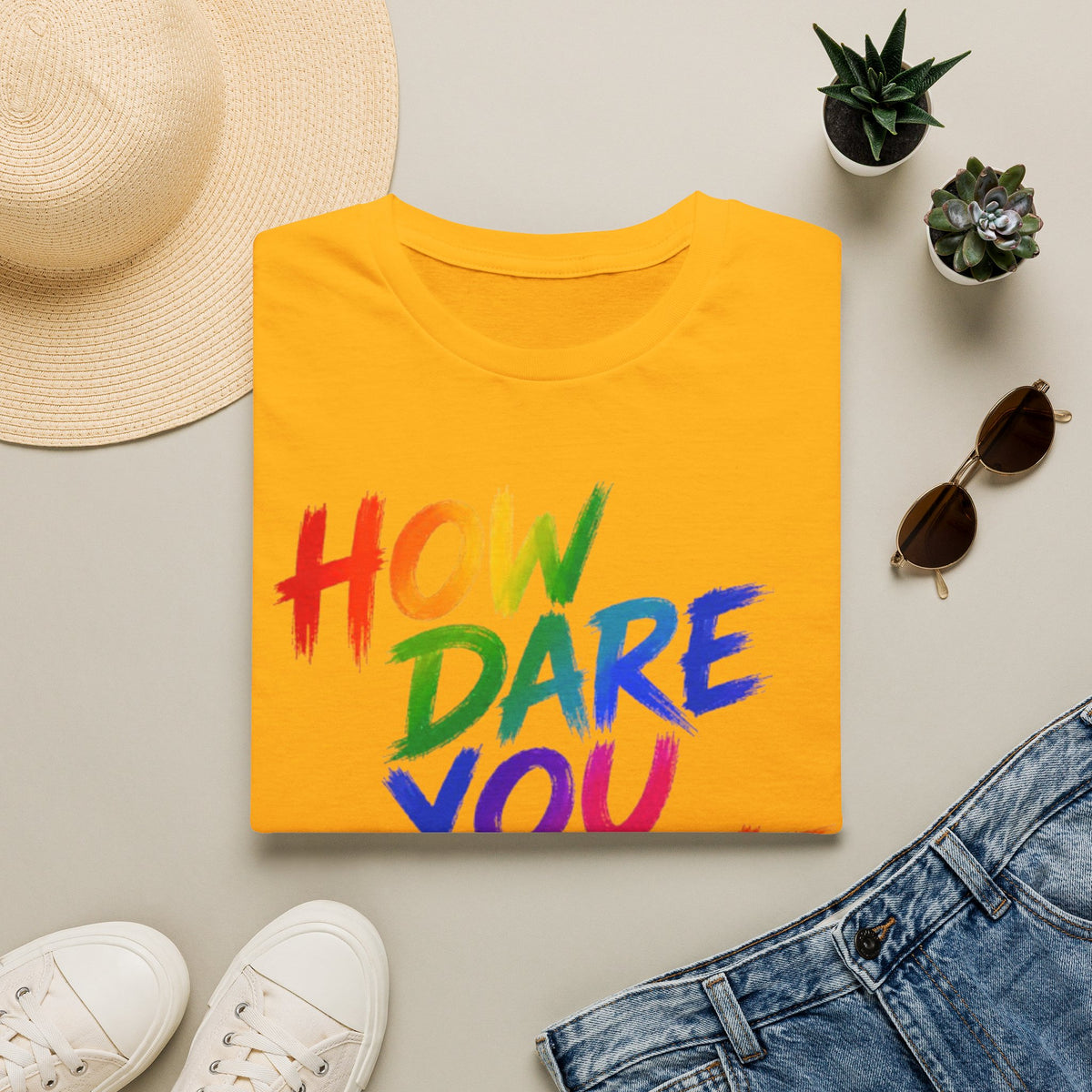 How Dare You Assume I’m Straight Adult T-Shirt — Rainbow Pride Graphic Tee