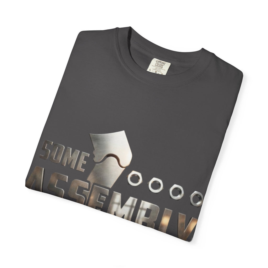 Some Assembly Required Adult T-Shirt — Funny DIY Carpenter Tee