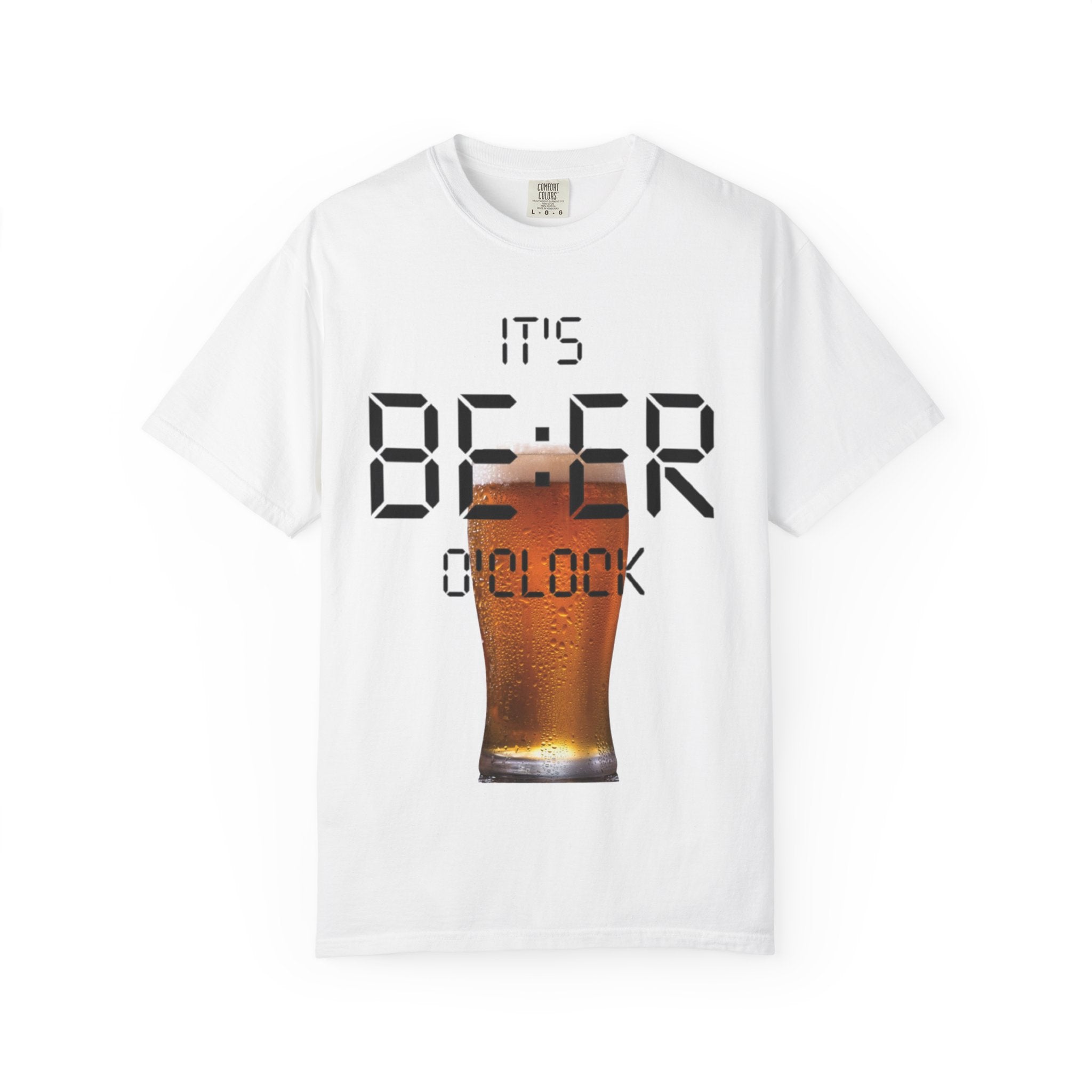 Beer O'Clock Adult T-Shirt — "It's BEER O'CLOCK" Graphic Tee with Pint Glass