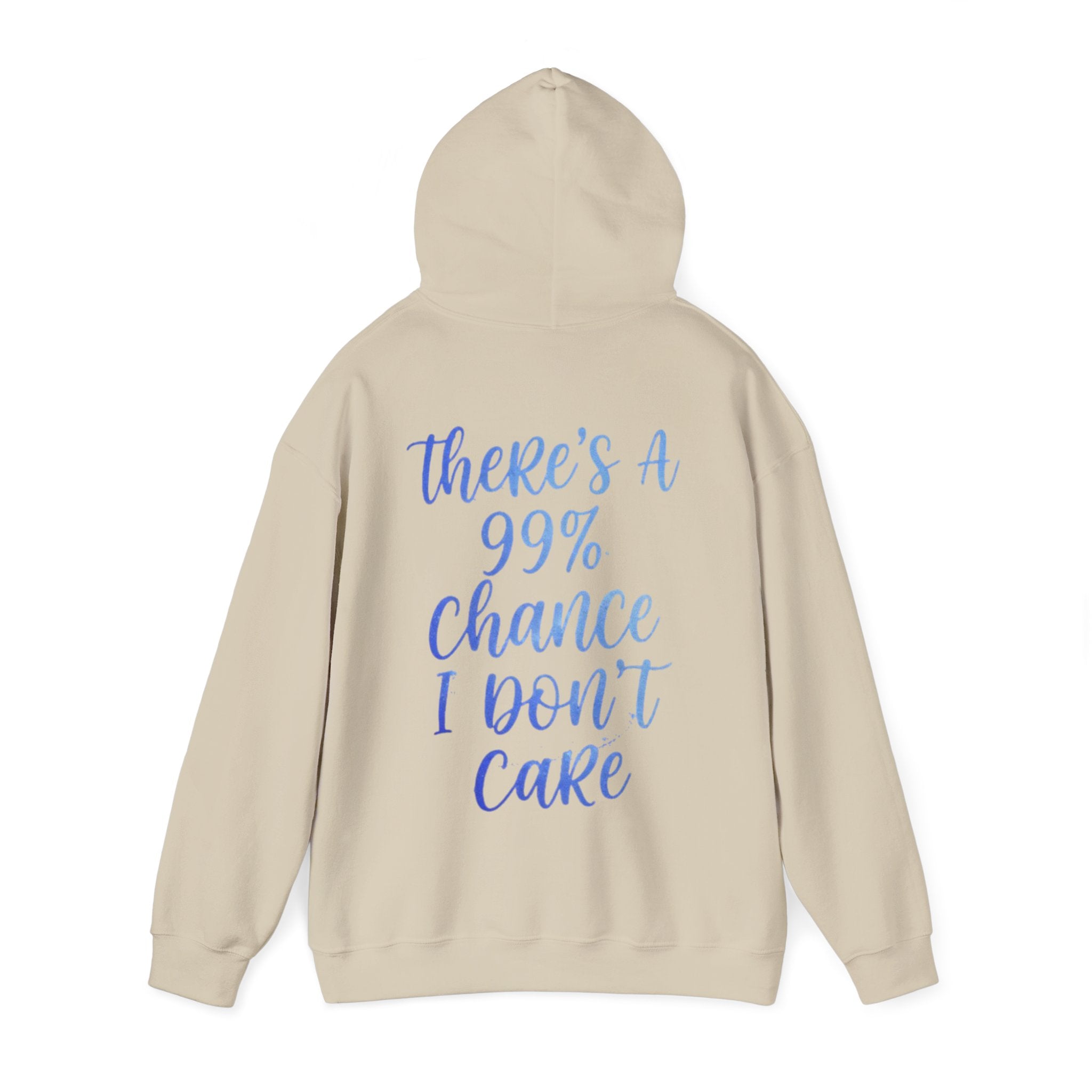 99% Chance I Don’t Care Adult Hoodie — Funny Casual Graphic Hooded Sweatshirt